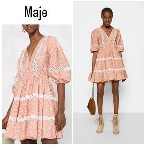 MAJE ~ Rayanik daisy-print woven mini dress